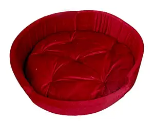 Gorgeous Soft Reversible Round Cats and Dogs Bed Maroon-XL