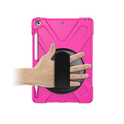 Funda para iPad Air 13 ideal para estudiar y trabajar de pie con cómoda correa rosa