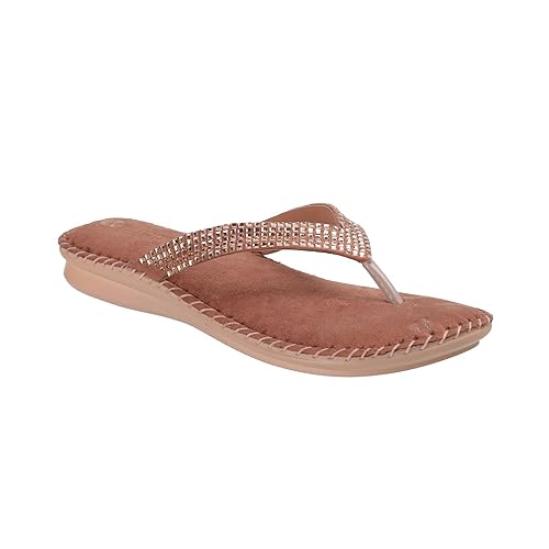 Image of Metro Women's Gold Embellished Casual Comfort Fashion Slippers
