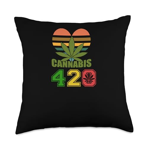 Ganja 420 Day Love Good Herb Weed Marijuana Cannabis Throw Pillow