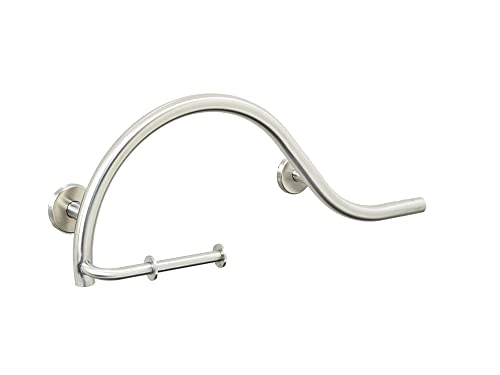 Grab Bar Toilet Paper Holder for Bathroom Safety/304 Stainless Steel/Right/Brushed Finish/ 30
