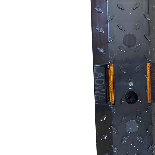 Image of LADWA Plastic Rumblers with Reflector - Heavy-Duty Interlocking Speed Bump, Black & Yellow Cable Protector for Road Safety, Anti-Slip Design - 1 Meter