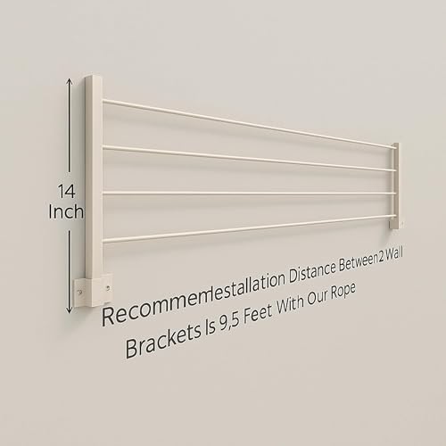 Image of JIALTO Wall-Mounted Foldable Clothes Drying Rack- Heavy Duty Space Saving Laundry Drying Stand for Balcony, Indoor & Outdoor Utility Room- Black Wall Dryer for Clothes & Towels