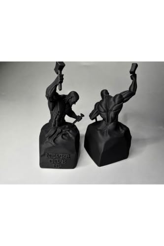 Never Give Up Motivasyon Heykeli 17 cm – Kaslı Adam Dekoratif Biblo, Sporcu Masaüstü Dekoru, Fitness Temalı