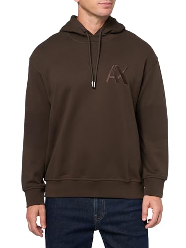 Armani Exchange Men's Ax Embroidered Logo Cotton French Terry Drawstring Hooded Sweatshirt
