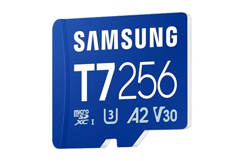 Image of Samsung T7 microSDXC, 256GB, 170 MB /s Read, A2, U3, V30, Memory Card for Gamers & Video Creators, Compatible with Smartphone, Tablet, Laptop, Action Camera, Drone & Gaming Console (MB-MB256T /WW)