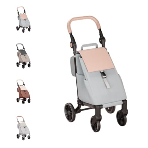 Zekono �V���b�s���O�J�[�g�A 4�֕��s��A�u���[�L�t���A��e�ʁA�y�ʃJ�[�g�A�g�ݗ��ĕs�v�A���[�ȒP�A �ƒ�p�A�V�l�p�g�����[ (�u���b�N+�V���o�[�O���[ - �s���N�J�o�[ [PRO�o�[�W���� - �u���[�L�t��] - [�ω׏d100kg + ���e���Ռ�