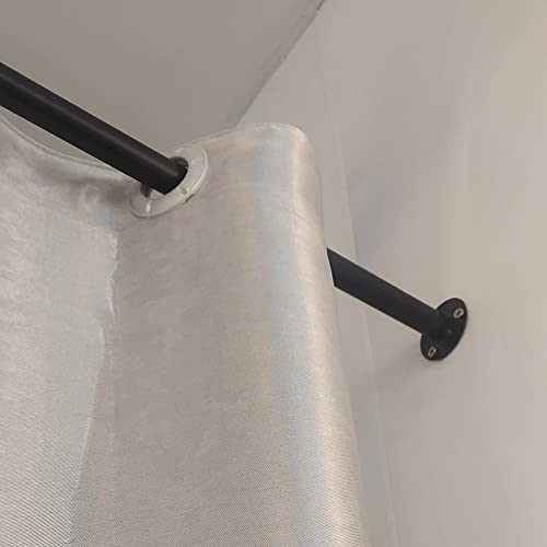 Tringle à rideau de douche et dressing simple métal pour aménagement angle - 4