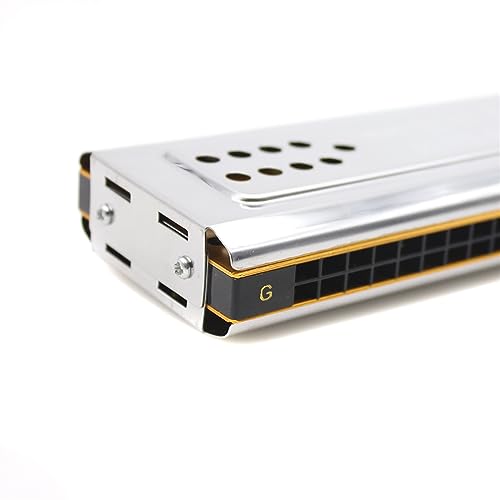 Veneka HESHUOBAI 2-In-1 Dual-Sided Tremolo Harmonica Key Of C&G 24 Double Holes Reed thumb #1