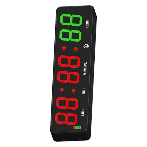 Temporizador de entrenamiento multifitness con 8 modos de ejercicio, incluyendo reloj de intervalo, USB C, carga rápida, cronómetro portátil