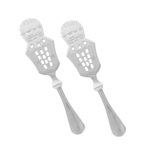 SOLUSTRE 2piezas Cucharas Inoxidable Para De Dripper Portátil Para Cocteles y Filtrado De Utensilios Elegantes Para Servir Ensaladas
