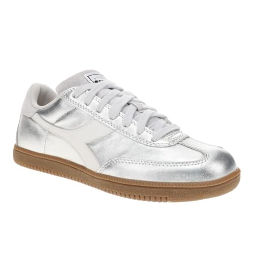 Image of Diadora Mens Trainer Metallic Lace Up Sneakers Shoes Casual - Silver