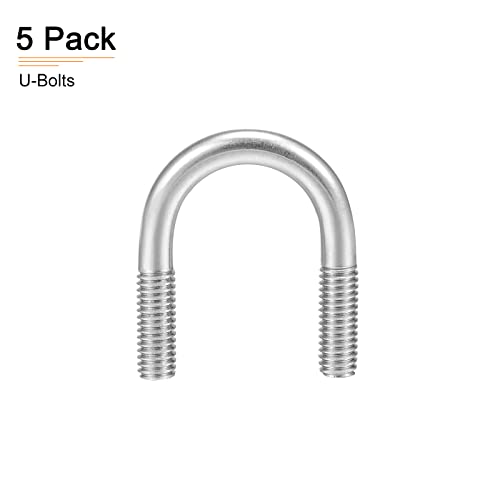 Image of DTGN 7 /8 inchx1.46 inch(DXL) Round U-Bolts - 5Pack - Good for Construction Industry - 304 Stainless Steel Round Bend U Bolt - Silver