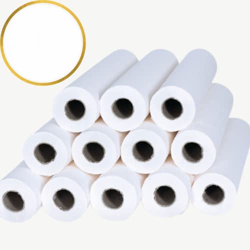 DSTOCK60 12 Stück Untersuchungslaken 60 x 115 cm - große Malze und große Vorgeschnitten, strapazierfähig - optimale Absorption, medizinisches Untersuchungstuch oder Papier für Einweg-Massageliege Cover