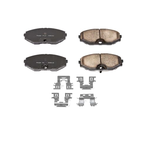 Image of PowerStop Front Brake Pads for Infiniti J30 1993-97 - Z17 Ceramic Brake Pads with Installation Hardware, 17-587