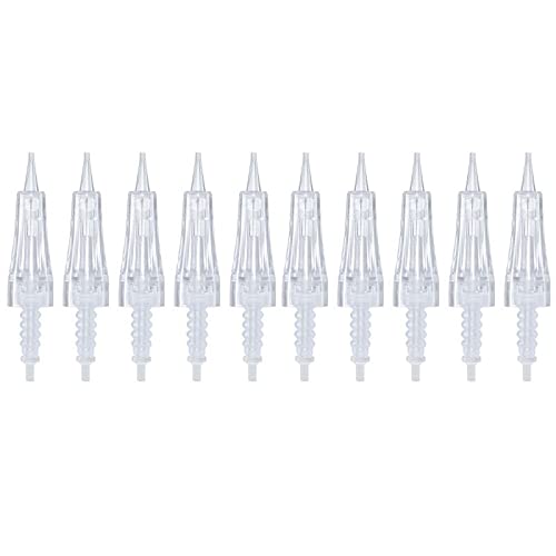 10 PCS M Permanent Make Up Needle With Membrane for Cordless Tattoo Machine - Ombre Powder Brows Microblading Shading Eyeliner Lip Tattoo Permanent Make Up (1P/RL .18mm With Membrane)