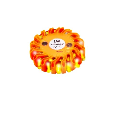 LEDWORK MALETTE DE 2 BALISES DE SIGNALISATION LED PORTATIVE SANS FIL RECHARGEABLE