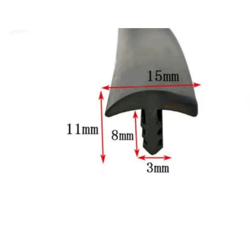 Bande d'étanchéité en caoutchouc pour véranda type T 8 x 19 mm