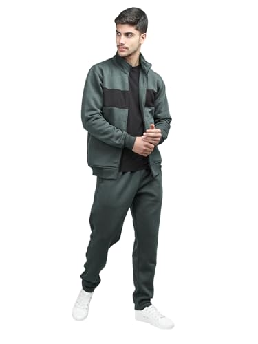 Image of CHKOKKO Fleece Men Winter Sports Running Zipper Collared Neck Stylish Jacket