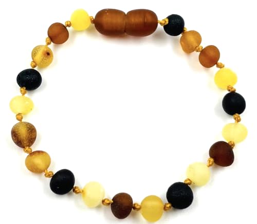 Bracelet/Cheville en Ambre Baltique Naturel Brut – Perles d’Ambre Véritable Non Polies, Fait...