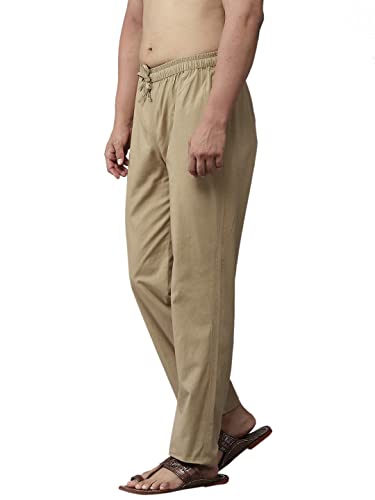 Image of See Designs Khaki Cotton Regular Fit Pyjamas N Elasticated Waistband