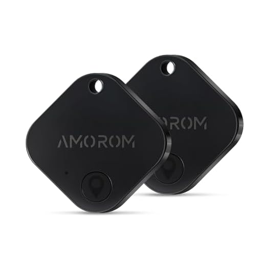 AMOROM Smart Air Tag Bluetooth Tracker (Versione 2025) Compatibile con Dispositivi iOS/Android, Trova Telefono, Trova Nelle Vicinanze, Suono Forte, per Chiavi/Portafoglio/Zaino, 2 Pezzi