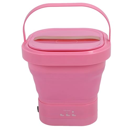 Mini Foldable Washer, Powerful Folding Washing Machine Multifunctional Rechargeable for Travel (Roseate)