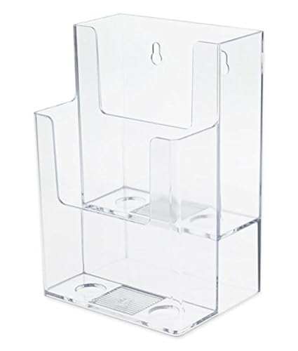 Présentoir de dépliants trifold Source One LLC à 2 niveaux en plexiglas transparent