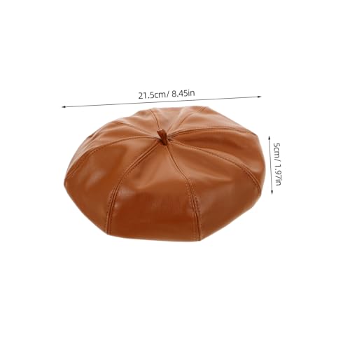 Adorable Beret Hat Fashionable PU Leather Design for Parties Daily Wear Cosplay Comfortable and Durable Beret Unique Outdoor Decorative Cap for Boys2