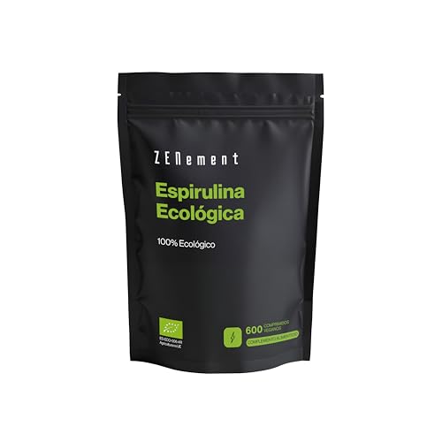 600 Comprimidos de Espirulina Ecológica - Alga 100% Eco de Alta Pureza - 3000 mg por Dosis - Saciante y Detox - Rica en Proteína Vegana - Sin Aditivos ni Alérgenos