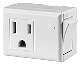 Leviton 1470-W 15 Amp, 125-Volt AC 3-Wire Grounded Switch Tap with ON/OFF Button, White