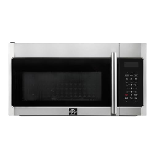 Image of FORNO Fornace 30-Inch Over-the-Range Convection Microwave, 1.5 cu.ft Capacity - Stainless Steel Finish - 300 CFM 2-Speed Ventilation, Touch Glass Control, LED Cooktop Lighting - FOTR3038-30