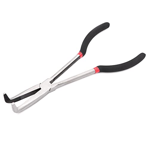 Car Spark Plug Removal Pliers,90 Degree Bent Nose Pliers,11" Angled Long Needle Nose Pliers #TOP6