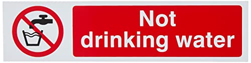 Scan SCA5051 Self adhesive PVC sign - Not drinking water - 200 x 50mm,White