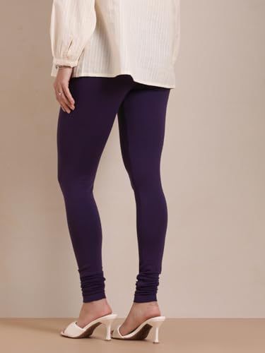 Image of TWIN BIRDS Tailored Cut and Classic Fit Super Stretchable Elastane Fabric Churidar Leggings for Women