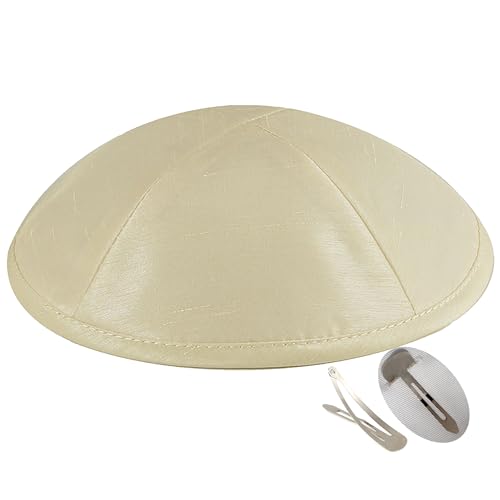 Image of Zion Judaica Deluxe Raw Silk Kippot Bulk Packs or Single Kippah Includes Free Clips
