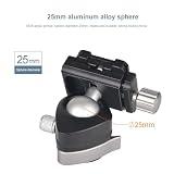 Plyisty Głowica Kulowa Statywu 25 Mm, Jednoręczna Dźwignia Szybkiego Zwalniania, Aluminiowa Głowica Kulowa do Aparatu CNC o Udźwigu 5 Kg z płytką Arca Swiss do Fotografii Podróżniczej