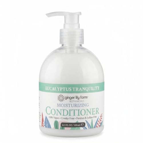 Image of Ginger Lily Farms Botanicals Conditioner, 16.9oz, Eucalyptus Tranquility | 100% Vegan & Cruelty-Free | Moisturizing Conditioner for All Hair Types