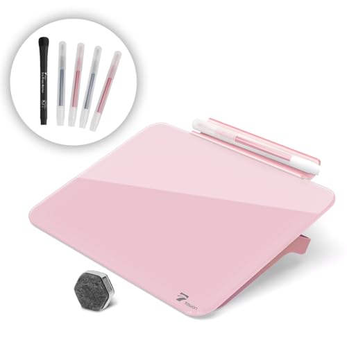 TOWON Pink Mini Glass Whiteboard 8x6