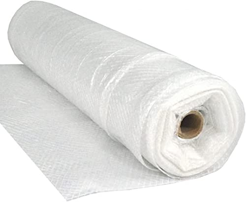 VBS String Reinforced Clear Sheeting - 6 mil - (6 x 100) Clear Plastic Roll for Spray Barrier Heavy Duty Thick Plastic