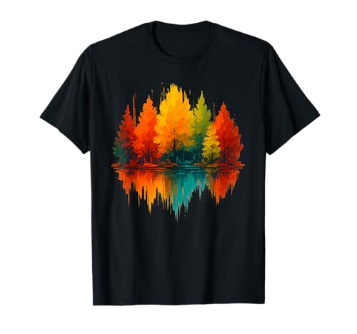 Outdoor Wildlife Abstrakte Natur Reflexion Wald Bäume T-Shirt