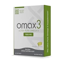 Omax3 Ultra - Pure Omega 3 Fish Oil Pills 1500 MG EPA DHA - Omega3 Fatty Acid Supplements Muscle & Joint- Gluten Free, Wild Caught, Non GMO, 30-Day Supply Blister Packed 1 Box
