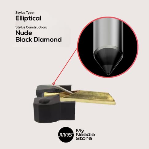 Lápiz capacitivo de repuesto para tocadiscos compatible con cartuchos Shure M75 Series, con punta de diamante elíptica nude, de My Needle Store, 90-DE