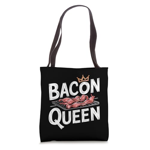 Bolsa tote divertida de tocino 'Bacon Queen' miniatura 1
