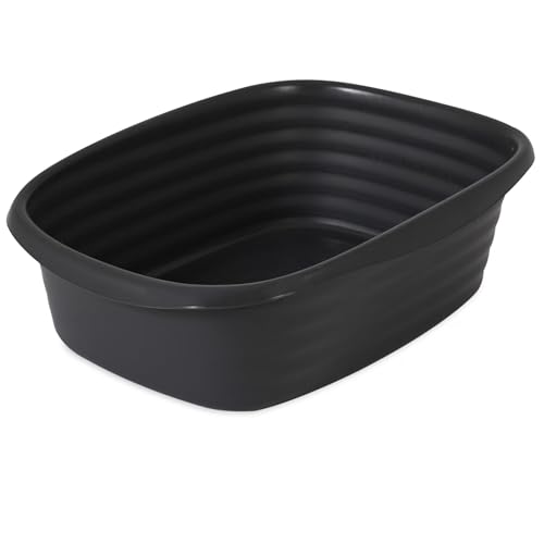 Arenero abierto para gato pequeño negro reciclado miniatura 6