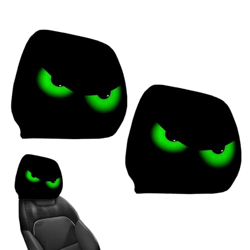Ancsttu Housses de Appuie-Tête pour Voiture - 2 Pièces Protège-Tête de Voiture à Motif Yeux Grands - Protector Élastique pour Décoration Intérieure Véhicule SUV Camion - Pour Décoration Intérieure