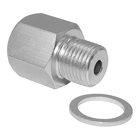 Joywayus Aluminum Oil Pressure Sensor Adapter Swap Male M16x1.5 to Female 1/4" NPT Thread Pipe Fittings Cover