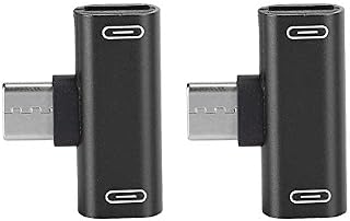 2pcs Adapter, Type-C Audio Charger Aluminum USB-C Splitter, Charging/Calling/Remote/Music 2 In 1 Converter, for Letv 2G/3G(black)