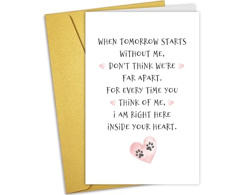 Nchigedy Pet Sympathy Card for Loss of Pets Dog, Pet Bereavement Cards, Dogs Loss Card for Dog Owner, Pets Condolence Card, I'm Right Here Inside Your Heart