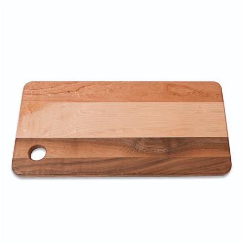 Image of CONSDAN Narrow Cutting Board for Kitchen, Small Wood Cutting Board Hardwood Chopping Board for Meat, Vegetables, Fruits, Bread, and Cheese, 14 x 7 x 10 /16 in